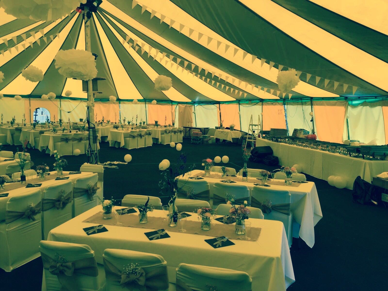 circus tent dressed with flowers 