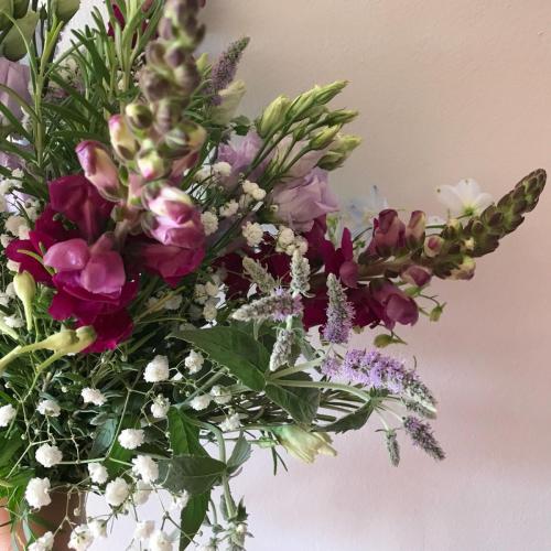 fresh flowering mint bouquet